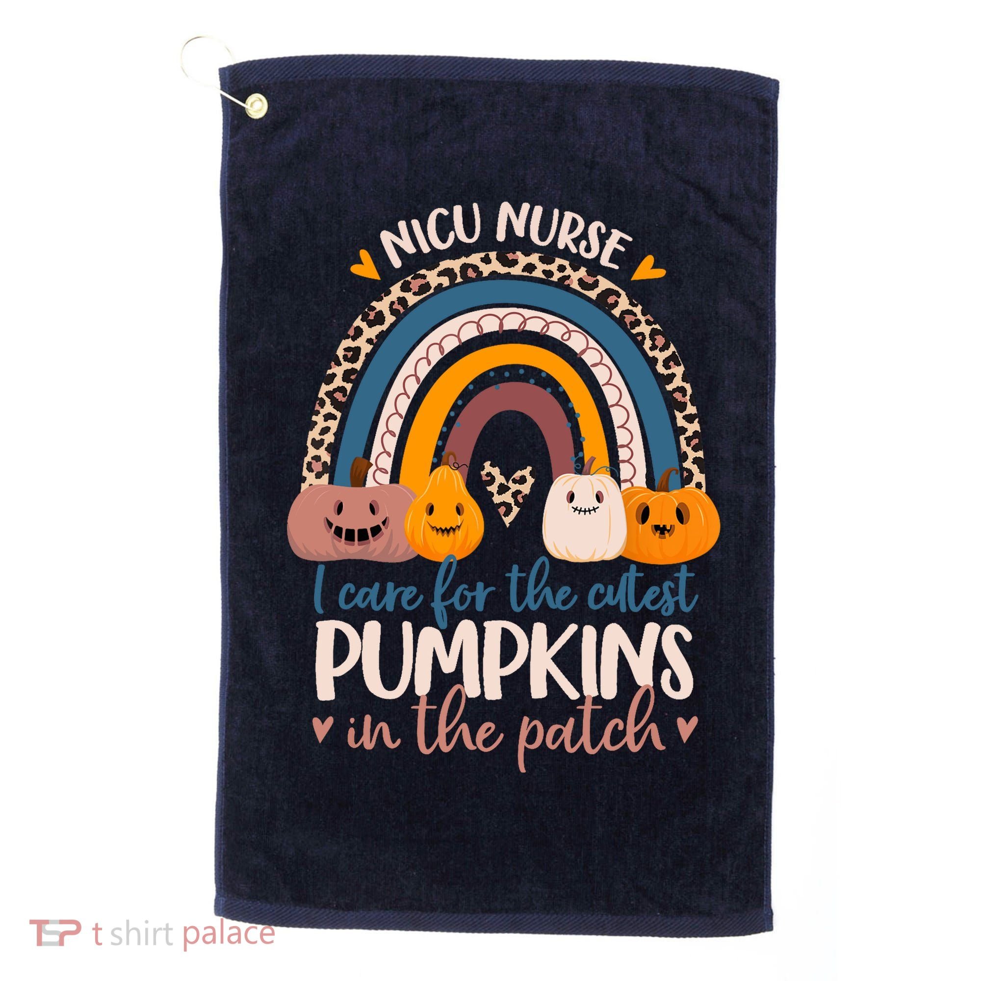 NICU Nurse Cutest Pumpkins In The Patch Rainbow Halloween RN Golf Towel