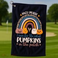 NICU Nurse Cutest Pumpkins In The Patch Rainbow Halloween RN Golf Towel thumb 1