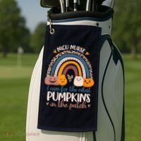 NICU Nurse Cutest Pumpkins In The Patch Rainbow Halloween RN Golf Towel thumb 2