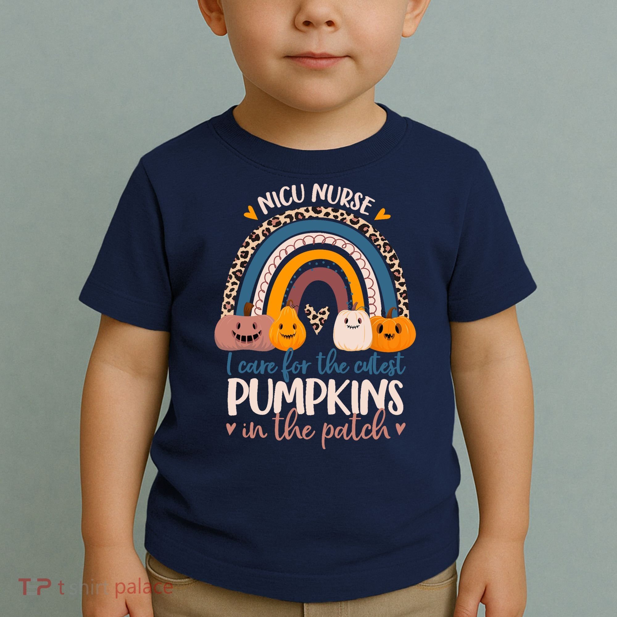 NICU Nurse Cutest Pumpkins In The Patch Rainbow Halloween RN Toddler T-Shirt