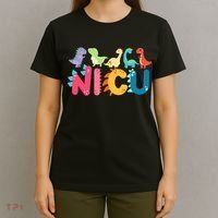 NICU Nurse Dinosaur Neonatal Intensive Care Unit T-Shirt thumb 4