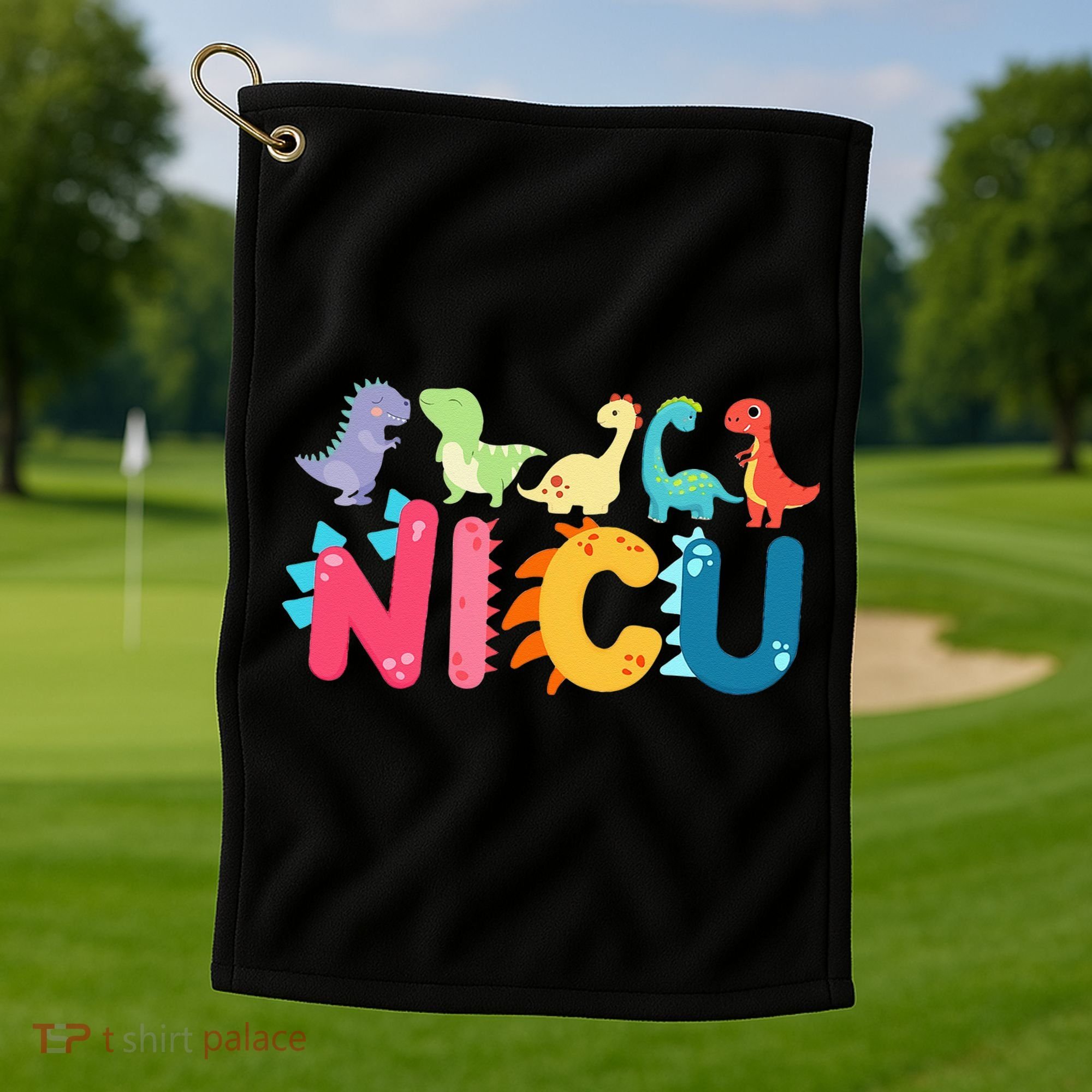 NICU Nurse Dinosaur Neonatal Intensive Care Unit Golf Towel