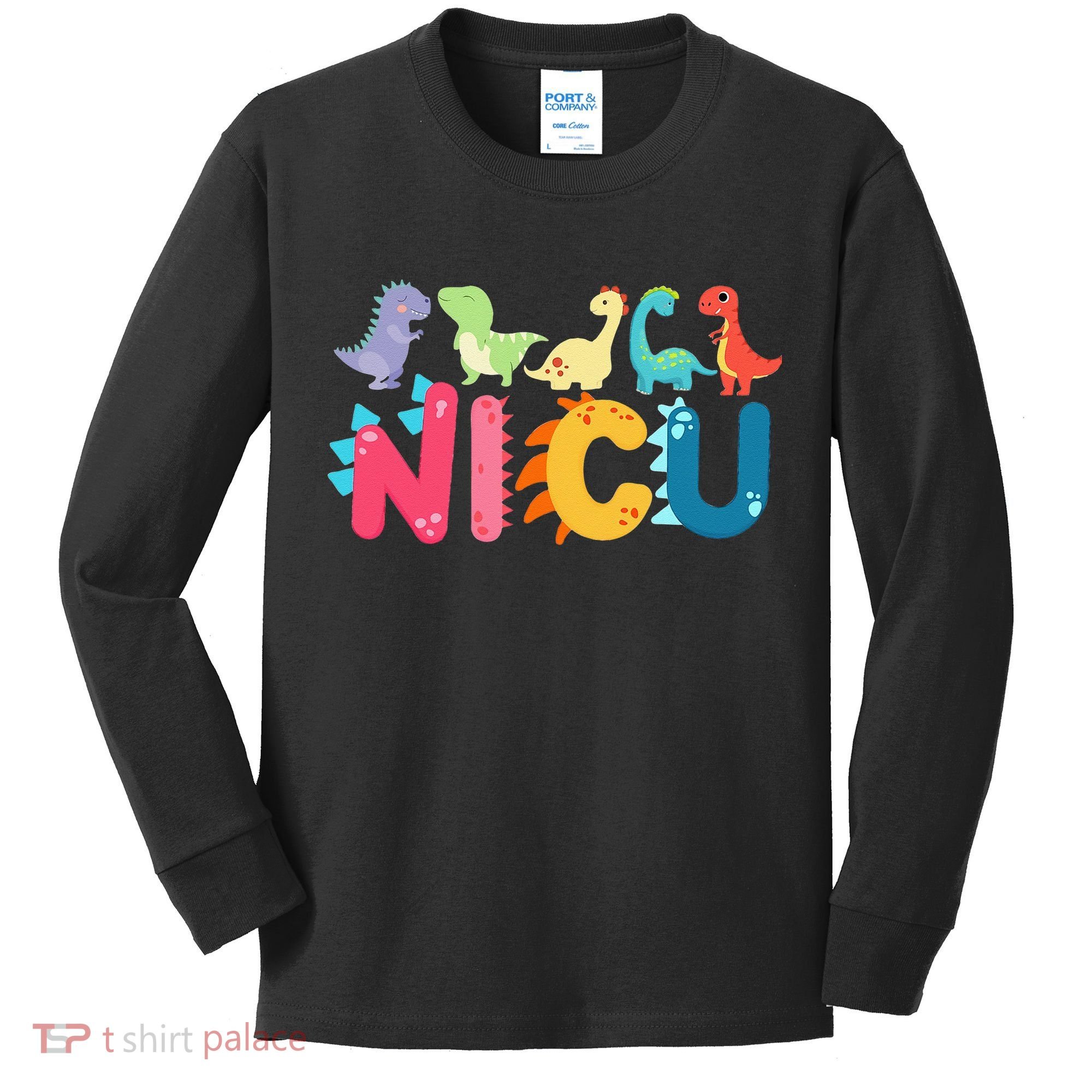 NICU Nurse Dinosaur Neonatal Intensive Care Unit Kids Long Sleeve Shirt