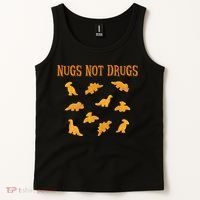 Nugs Not Drugs Dinosaur Chicken Nugget Tank Top thumb 2
