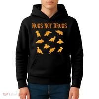 Nugs Not Drugs Dinosaur Chicken Nugget Kids Hoodie thumb 4