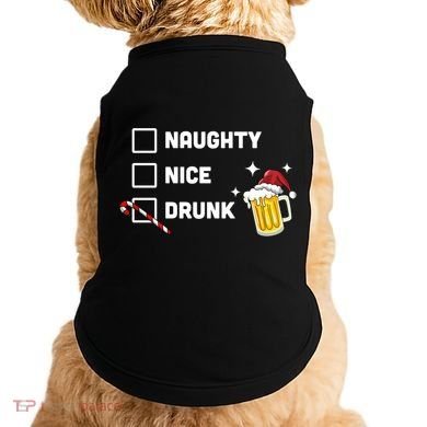 Nice Naughty Drunk Check Christmas Beer Funny Ing Xmas Gift Doggie Tank
