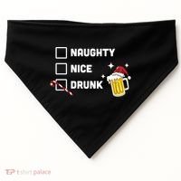 Nice Naughty Drunk Check Christmas Beer Funny Ing Xmas Gift USA-Made Doggie Bandana thumb 0