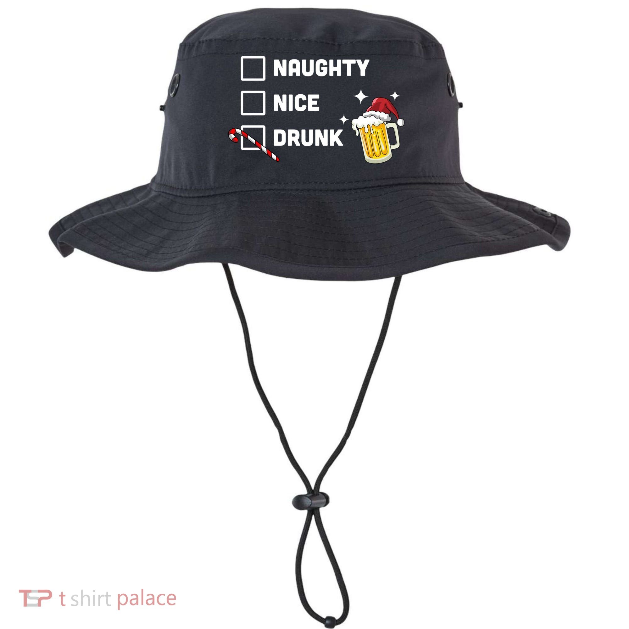 Nice Naughty Drunk Check Christmas Beer Funny Ing Xmas Gift Bucket Hat