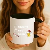 Nice Naughty Drunk Check Christmas Beer Funny Ing Xmas Gift Coffee Mug thumb 3