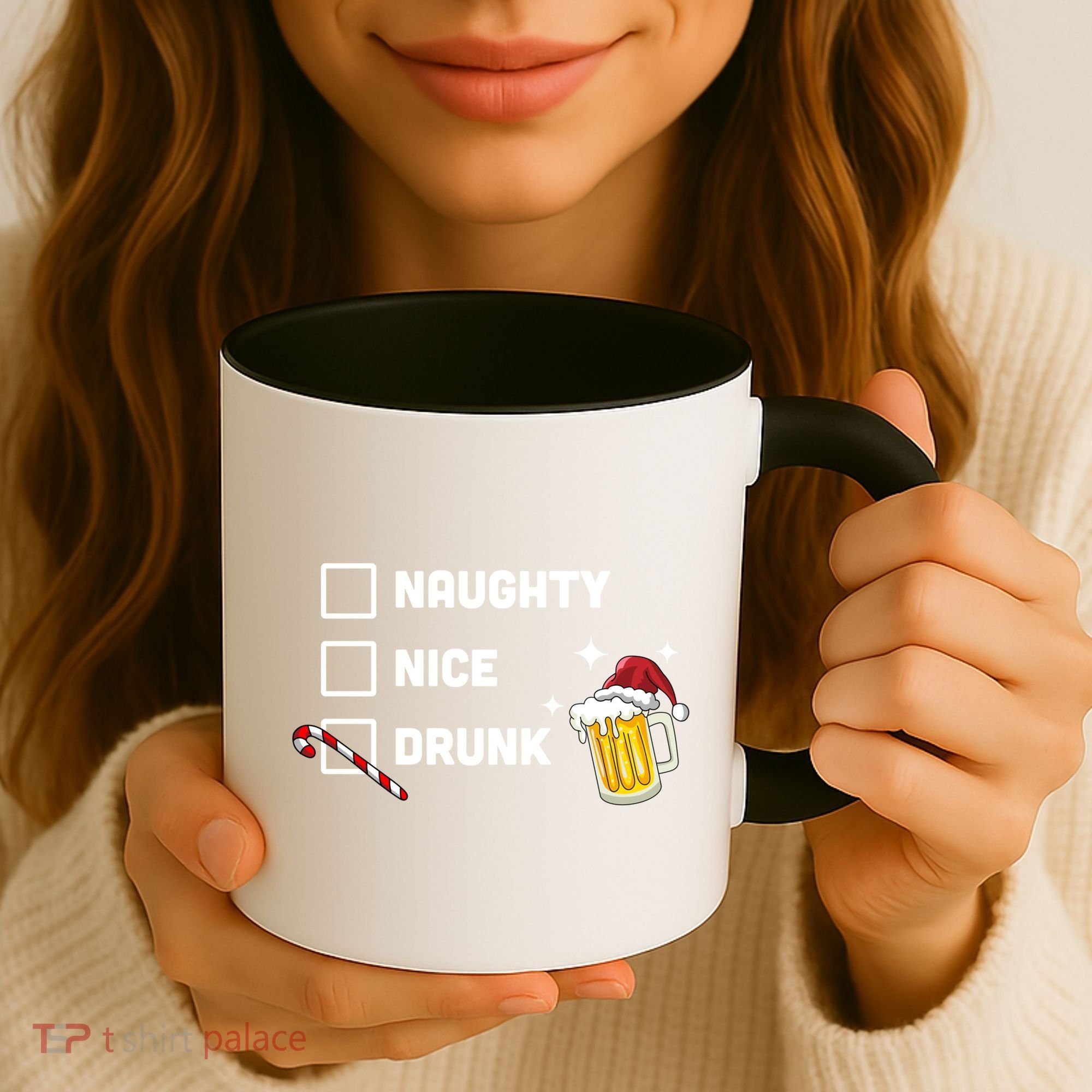Nice Naughty Drunk Check Christmas Beer Funny Ing Xmas Gift Coffee Mug