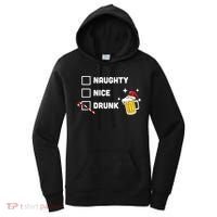 Nice Naughty Drunk Check Christmas Beer Funny Ing Xmas Gift Women's Hoodie thumb 0