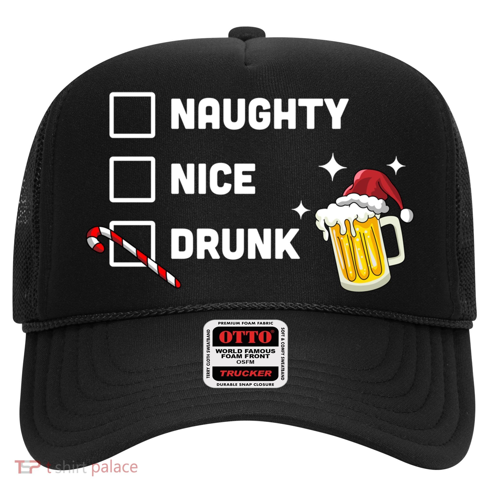 Nice Naughty Drunk Check Christmas Beer Funny Ing Xmas Gift Hat