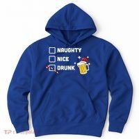 Nice Naughty Drunk Check Christmas Beer Funny Ing Xmas Gift Hoodie thumb 0