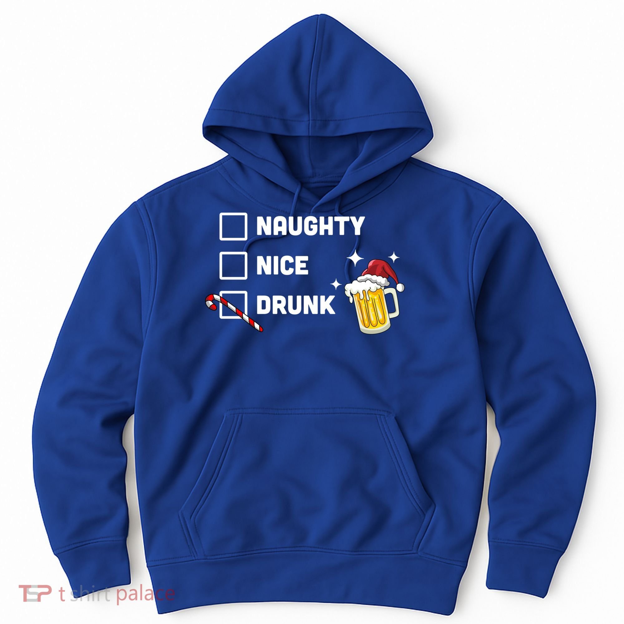 Nice Naughty Drunk Check Christmas Beer Funny Ing Xmas Gift Hoodie