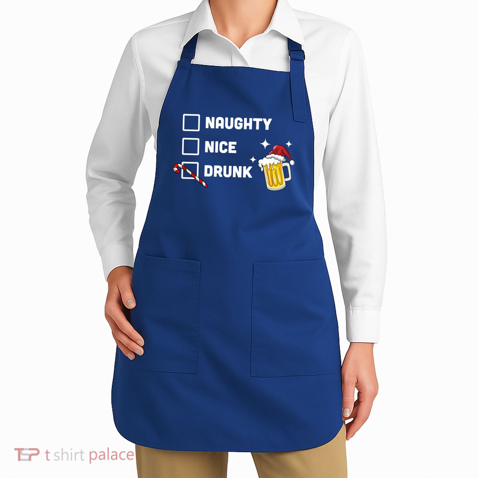 Nice Naughty Drunk Check Christmas Beer Funny Ing Xmas Gift Apron