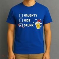 Nice Naughty Drunk Check Christmas Beer Funny Ing Xmas Gift T-Shirt thumb 3
