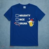 Nice Naughty Drunk Check Christmas Beer Funny Ing Xmas Gift T-Shirt thumb 5