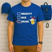 Nice Naughty Drunk Check Christmas Beer Funny Ing Xmas Gift T-Shirt thumb 6