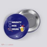 Nice Naughty Drunk Check Christmas Beer Funny Ing Xmas Gift Button thumb 0