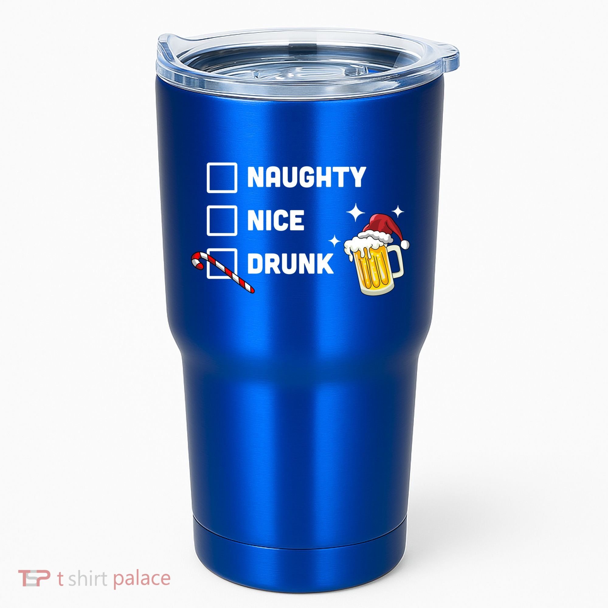 Nice Naughty Drunk Check Christmas Beer Funny Ing Xmas Gift Tumbler