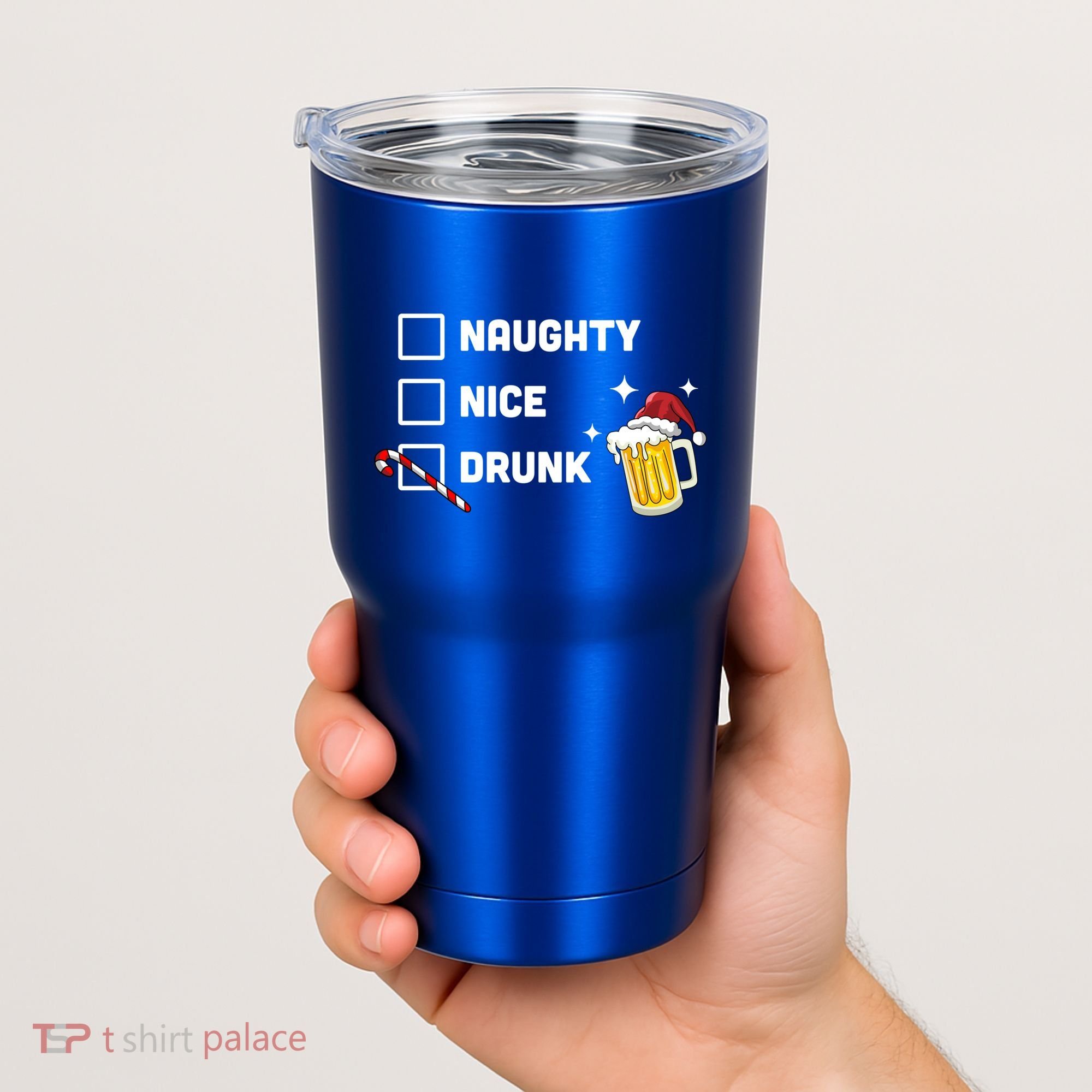 Nice Naughty Drunk Check Christmas Beer Funny Ing Xmas Gift Tumbler