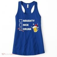 Nice Naughty Drunk Check Christmas Beer Funny Ing Xmas Gift Women's Tank Top thumb 0