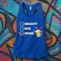Nice Naughty Drunk Check Christmas Beer Funny Ing Xmas Gift Women's Tank Top thumb 3