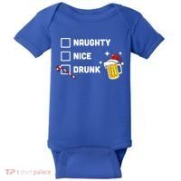Nice Naughty Drunk Check Christmas Beer Funny Ing Xmas Gift Baby Bodysuit thumb 0