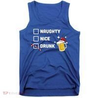 Nice Naughty Drunk Check Christmas Beer Funny Ing Xmas Gift Tank Top thumb 0