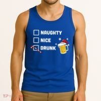 Nice Naughty Drunk Check Christmas Beer Funny Ing Xmas Gift Tank Top thumb 3