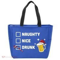 Nice Naughty Drunk Check Christmas Beer Funny Ing Xmas Gift Tote Bag thumb 0