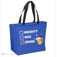 Nice Naughty Drunk Check Christmas Beer Funny Ing Xmas Gift Tote Bag thumb 2