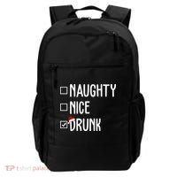Naughty Nice Drunk Funny Christmas Checklist Backpack thumb 0