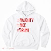 Naughty Nice Drunk Funny Christmas Checklist Hoodie thumb 0
