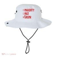 Naughty Nice Drunk Funny Christmas Checklist Bucket Hat thumb 0
