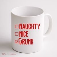 Naughty Nice Drunk Funny Christmas Checklist Coffee Mug thumb 1