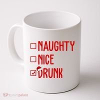 Naughty Nice Drunk Funny Christmas Checklist Coffee Mug thumb 0
