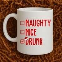 Naughty Nice Drunk Funny Christmas Checklist Coffee Mug thumb 2
