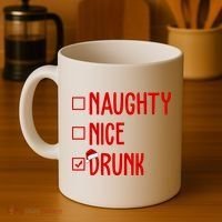 Naughty Nice Drunk Funny Christmas Checklist Coffee Mug thumb 4