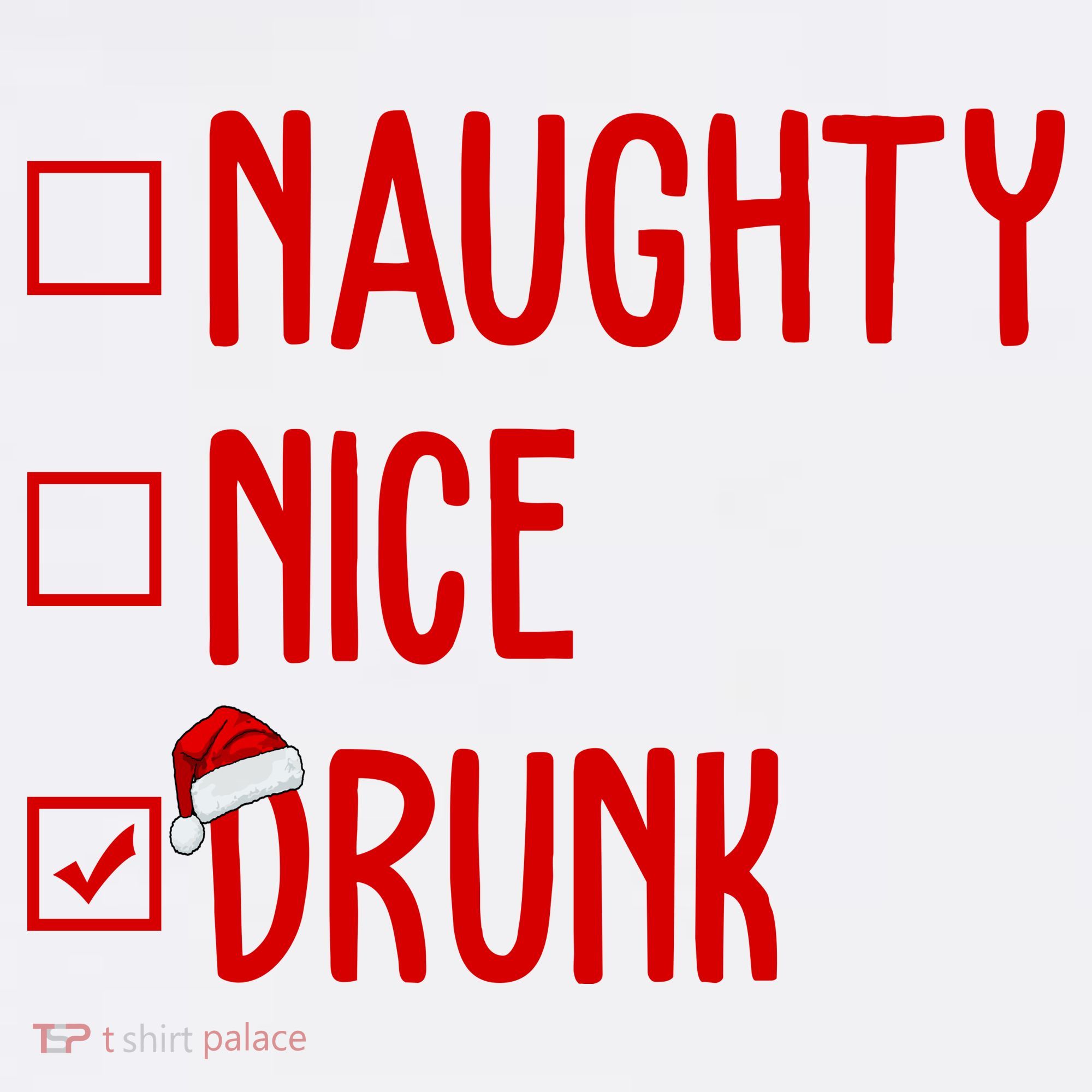 Naughty Nice Drunk Funny Christmas Checklist Polo