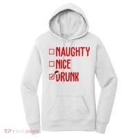 Naughty Nice Drunk Funny Christmas Checklist Women's Hoodie thumb 0