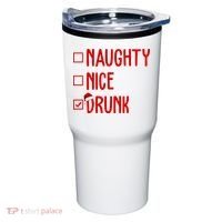 Naughty Nice Drunk Funny Christmas Checklist Tumbler thumb 0