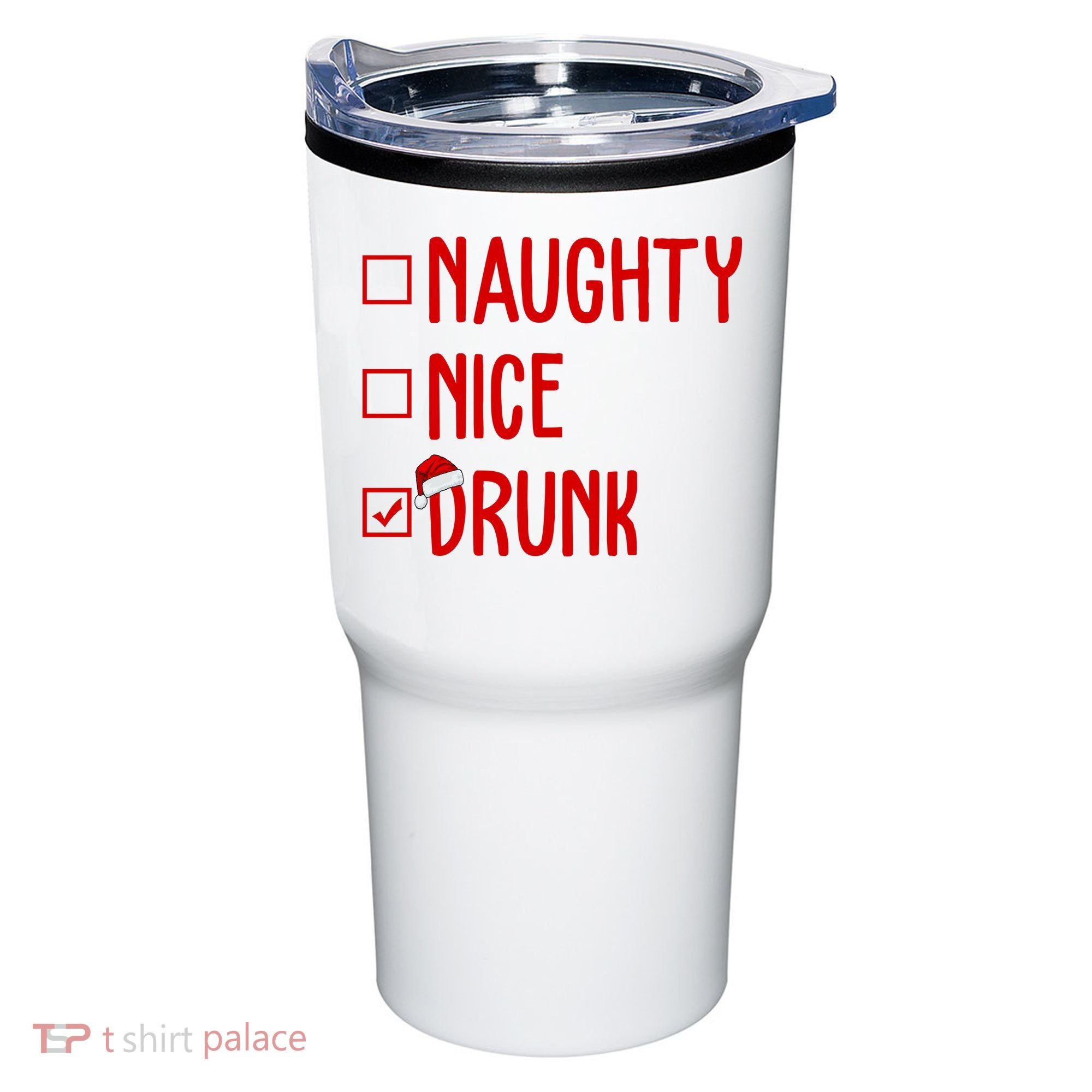 Naughty Nice Drunk Funny Christmas Checklist Tumbler
