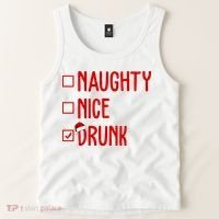 Naughty Nice Drunk Funny Christmas Checklist Tank Top thumb 2