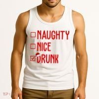 Naughty Nice Drunk Funny Christmas Checklist Tank Top thumb 3