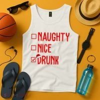 Naughty Nice Drunk Funny Christmas Checklist Tank Top thumb 4