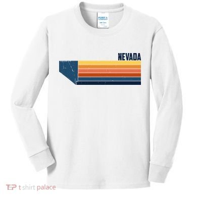 Retro Vintage Nevada Kids Long Sleeve Shirt