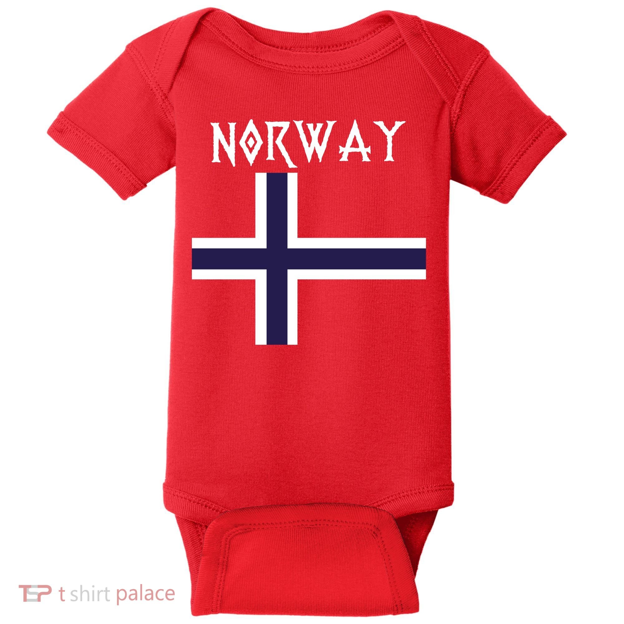 Norway Norwegian Flag Baby Bodysuit