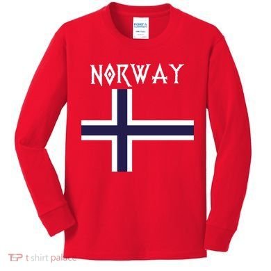 Norway Norwegian Flag Kids Long Sleeve Shirt