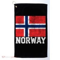 Norway Norwegian Flag National Pride Roots Country Nation Gift Golf Towel thumb 0